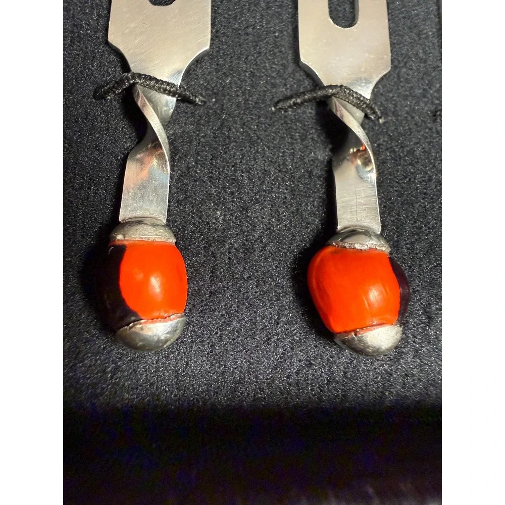 Vintage Rafaella Pitti Huayruro Seed Cocktail Forks Set w/ Box Bolivia